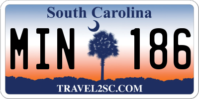 SC license plate MIN186