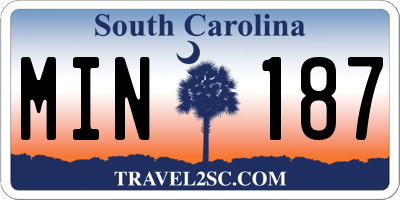 SC license plate MIN187
