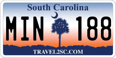 SC license plate MIN188