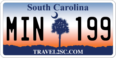 SC license plate MIN199