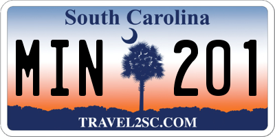 SC license plate MIN201