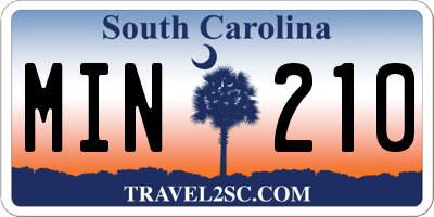 SC license plate MIN210
