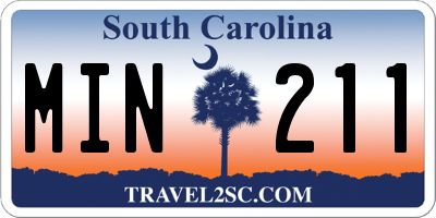 SC license plate MIN211