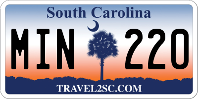 SC license plate MIN220