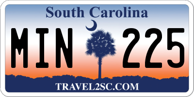 SC license plate MIN225