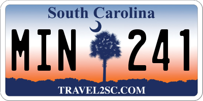 SC license plate MIN241