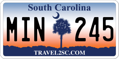 SC license plate MIN245