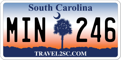 SC license plate MIN246