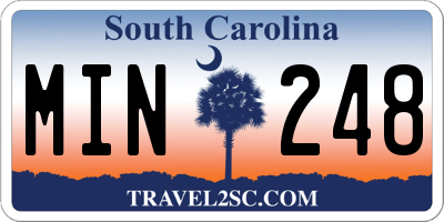SC license plate MIN248