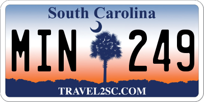 SC license plate MIN249