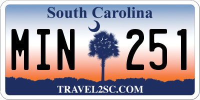 SC license plate MIN251