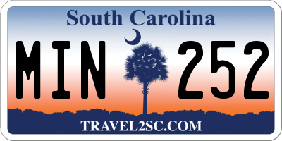 SC license plate MIN252