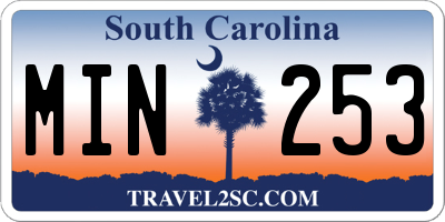 SC license plate MIN253
