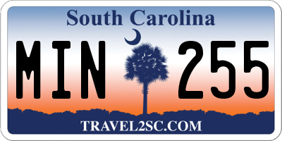 SC license plate MIN255