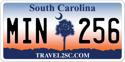 SC license plate MIN256