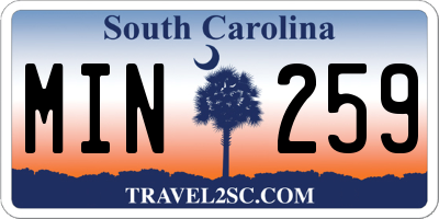 SC license plate MIN259