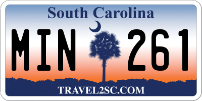 SC license plate MIN261