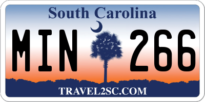 SC license plate MIN266