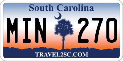 SC license plate MIN270