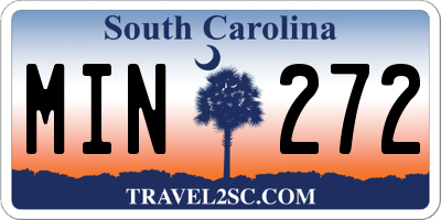 SC license plate MIN272