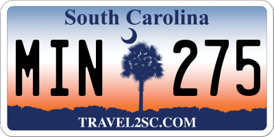 SC license plate MIN275