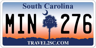 SC license plate MIN276