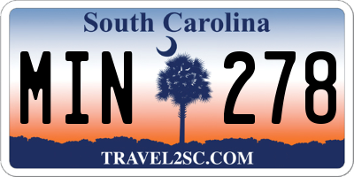 SC license plate MIN278