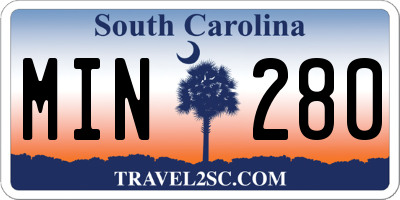 SC license plate MIN280