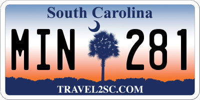 SC license plate MIN281