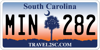 SC license plate MIN282