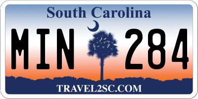 SC license plate MIN284