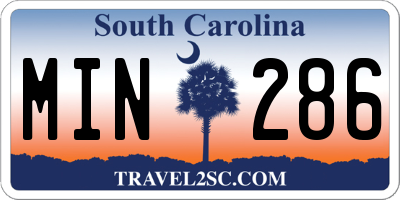 SC license plate MIN286