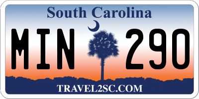 SC license plate MIN290