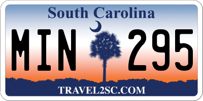 SC license plate MIN295