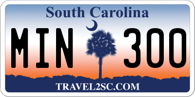 SC license plate MIN300