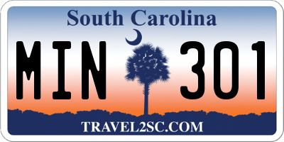 SC license plate MIN301