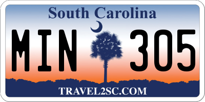 SC license plate MIN305