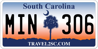 SC license plate MIN306