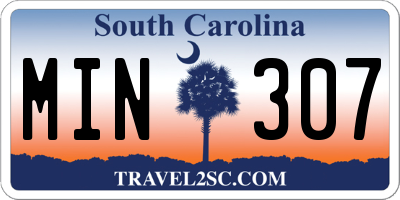 SC license plate MIN307