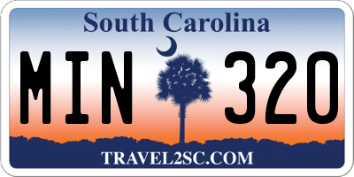 SC license plate MIN320