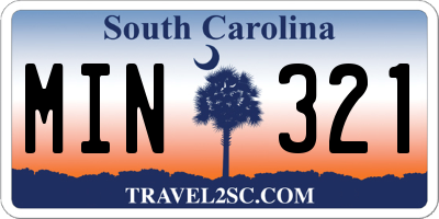 SC license plate MIN321