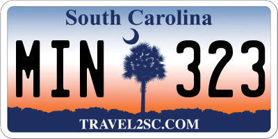 SC license plate MIN323