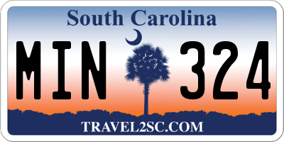 SC license plate MIN324