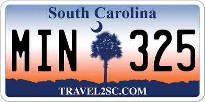 SC license plate MIN325