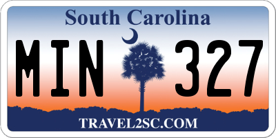 SC license plate MIN327
