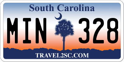 SC license plate MIN328