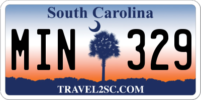 SC license plate MIN329