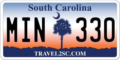 SC license plate MIN330