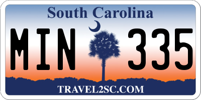 SC license plate MIN335