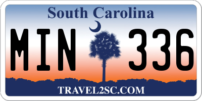 SC license plate MIN336